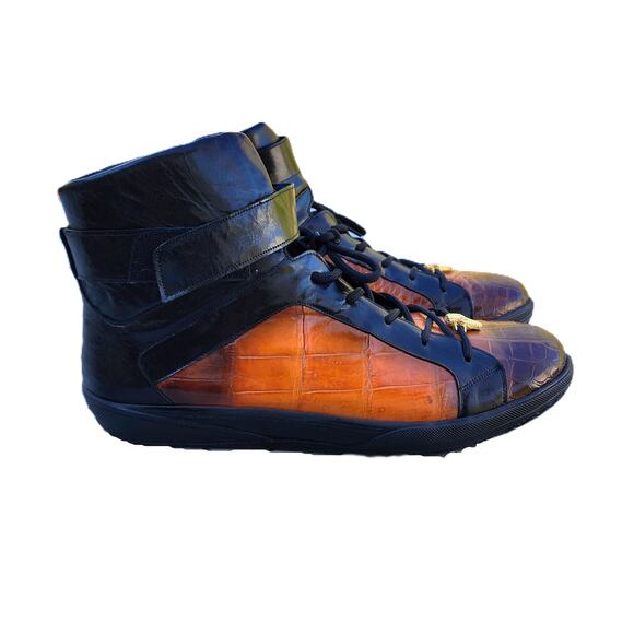 Belvedere George Genuine Exotic Crocodile Leather Sneakers 11 - Picture 2 of 12